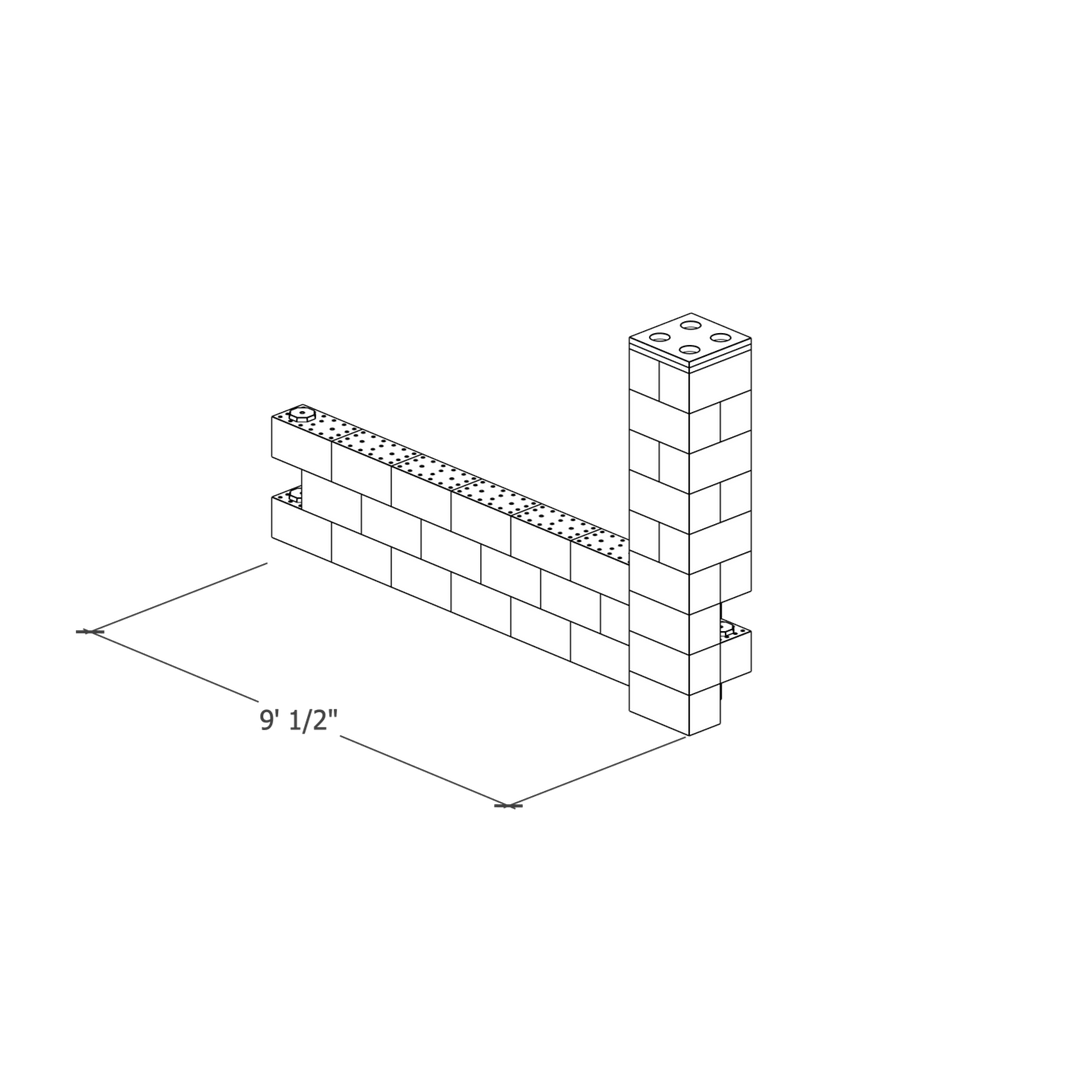 Partially Rendered Wall Column Columns with Half Wall Add-On Extension - ByFusion